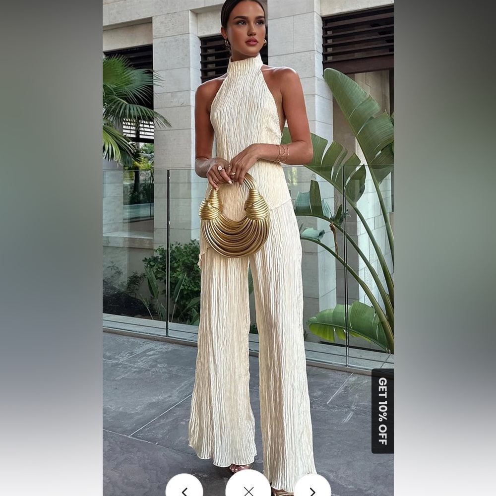 Asymmetrical Cream Jumpsuit